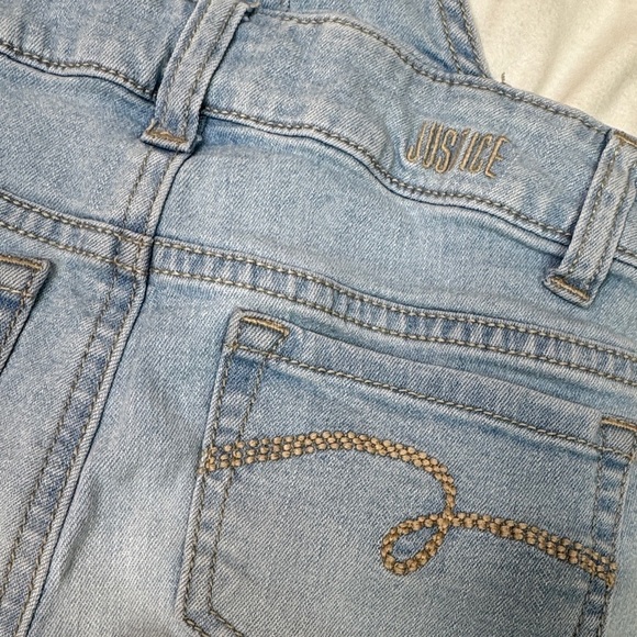 Justice Light Blue Denim Short Overalls - Picture 4 of 8
